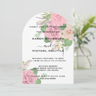 Invitation de mariage floral Boho, modifiable sur 
