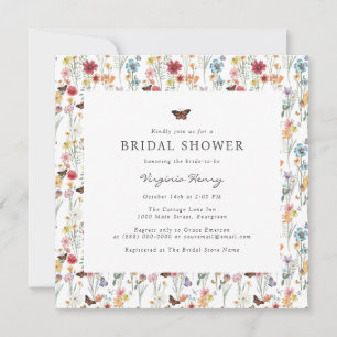 Invitation de mariage floral coloré