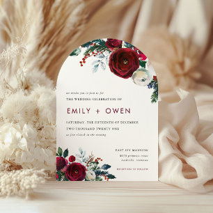 Invitation de mariage floral d'hiver