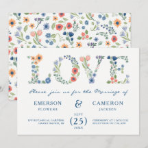 Invitation de mariage Floral LOVE