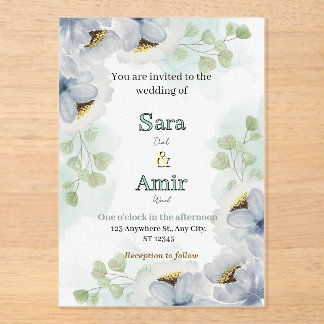 Invitation de mariage florale 