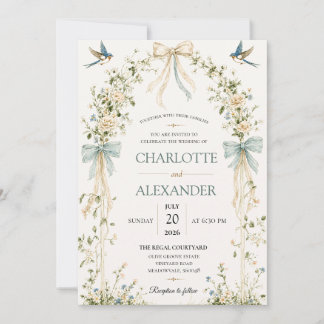 Invitation de mariage florale à l'aquarelle élégan