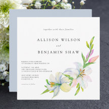 Invitation de mariage florale à l'aquarelle élégan