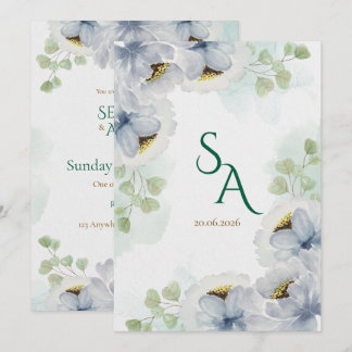 Invitation de mariage florale aquarelle