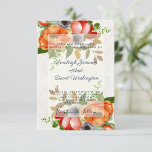 Invitation de mariage florale aquarelle Budget