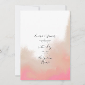 Invitation de mariage florale aquarelle pêche
