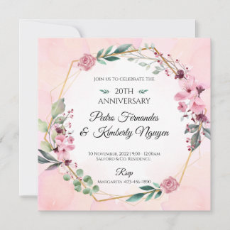 Invitation de mariage florale classique