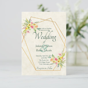 Invitation de mariage florale de printemps