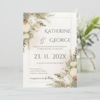 Invitation de mariage florale élégante