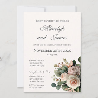 Invitation de mariage florale élégante