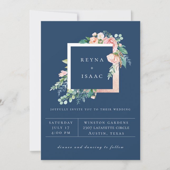 Invitation de mariage florale estivale (Devant)