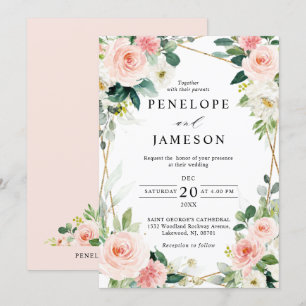 Invitation de mariage florale géométrique botaniqu