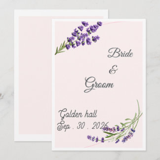 Invitation de mariage florale lavande élégante