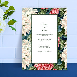 Invitation de mariage florale moderne et audacieus