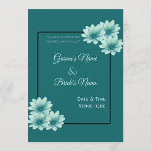 Invitation de mariage florale monochromatique mode