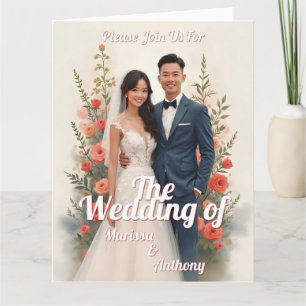 Invitation de mariage florale romantique de style 