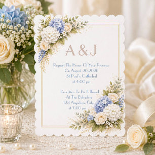 Invitation de mariage florale rose
