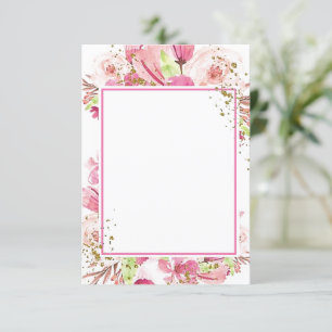Invitation de mariage florale rose fantastique à b