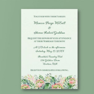 Invitation de mariage florale simpliste