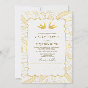 Invitation de mariage Gold Flora Bliss