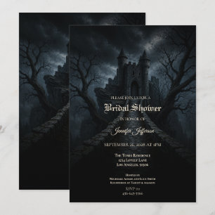 Invitation de mariage gothique de château pour Hal
