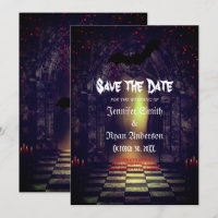 Invitation de mariage gothique élégant 'save the d