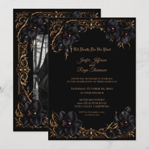 Invitation de mariage gothique élégante à l'orchid
