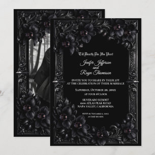 Invitation de mariage gothique élégante à l'orchid