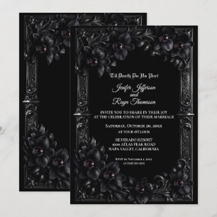 Invitation de mariage gothique élégante à l'orchid