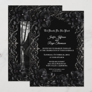 Invitation de mariage gothique élégante à l'orchid