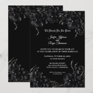 Invitation de mariage gothique élégante orchidée n