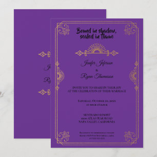 Invitation de mariage gothique élégante violette e