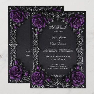 Invitation de mariage gothique floral élégant