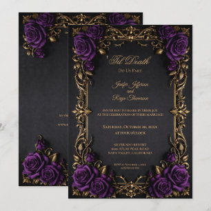 Invitation de mariage gothique floral élégant