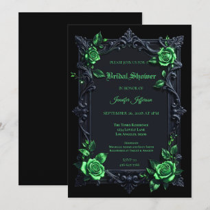 Invitation de mariage gothique floral Halloween