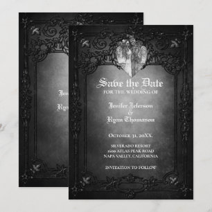 Invitation de mariage gothique Halloween