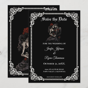 Invitation de mariage gothique Halloween à conserv