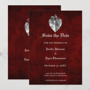 Invitation de mariage gothique Halloween à conserv