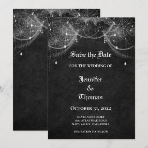 Invitation de mariage gothique Halloween à conserv