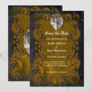 Invitation de mariage gothique Halloween à sauvega