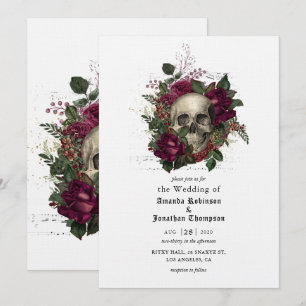 Invitation de mariage gothique Halloween Fleur de