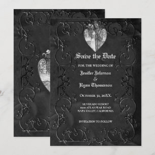 Invitation de mariage gothique Halloween pour sauv