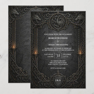 Invitation de mariage gothique Halloween sombre GO