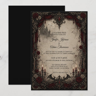Invitation de mariage gothique Halloween Vampire