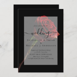 Invitation de mariage gothique roses rouges gothiq