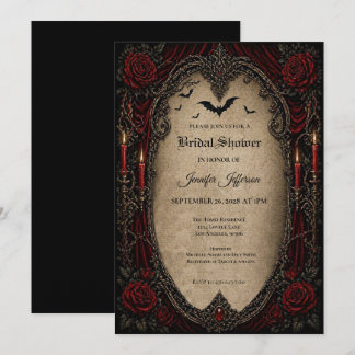 Invitation de mariage gothique vampire pour une ba