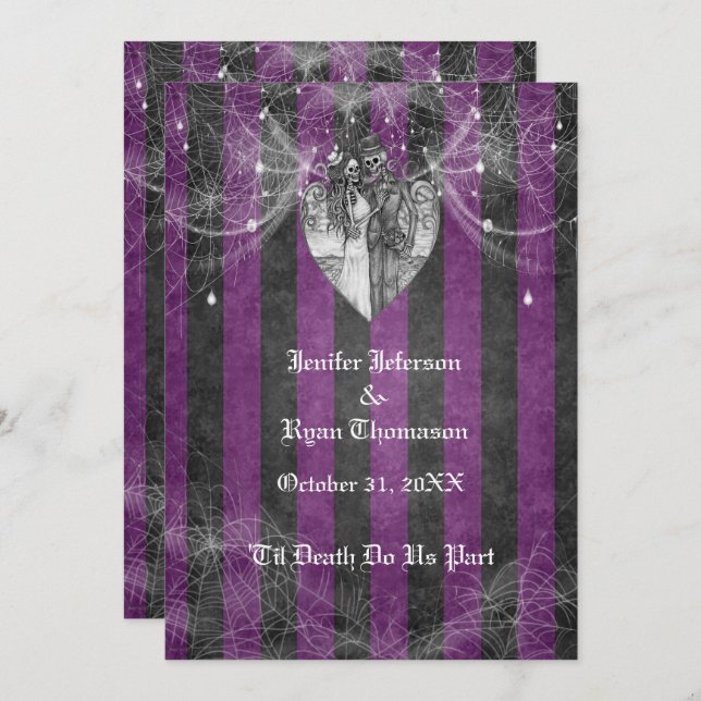 Invitation de mariage Halloween (Devant / Derrière)
