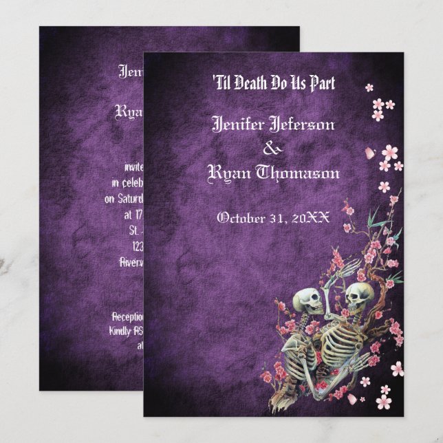 Invitation de mariage Halloween (Devant / Derrière)
