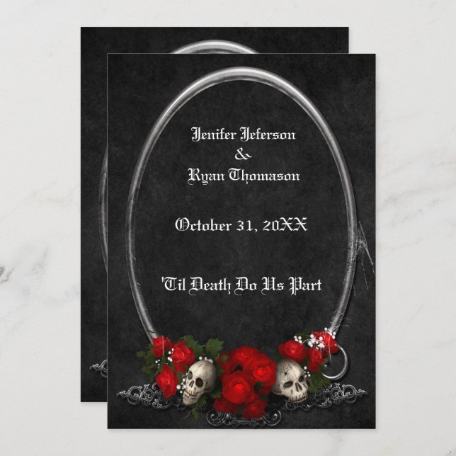 Invitation de mariage Halloween (Devant / Derrière)