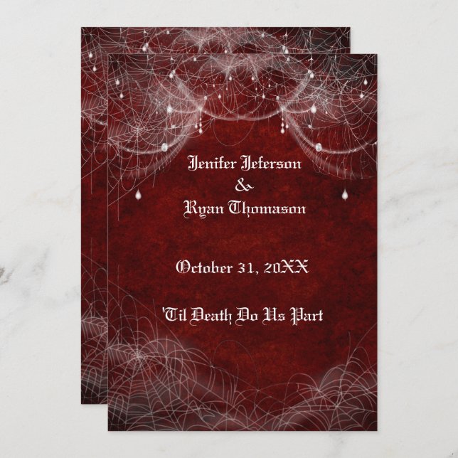 Invitation de mariage Halloween (Devant / Derrière)